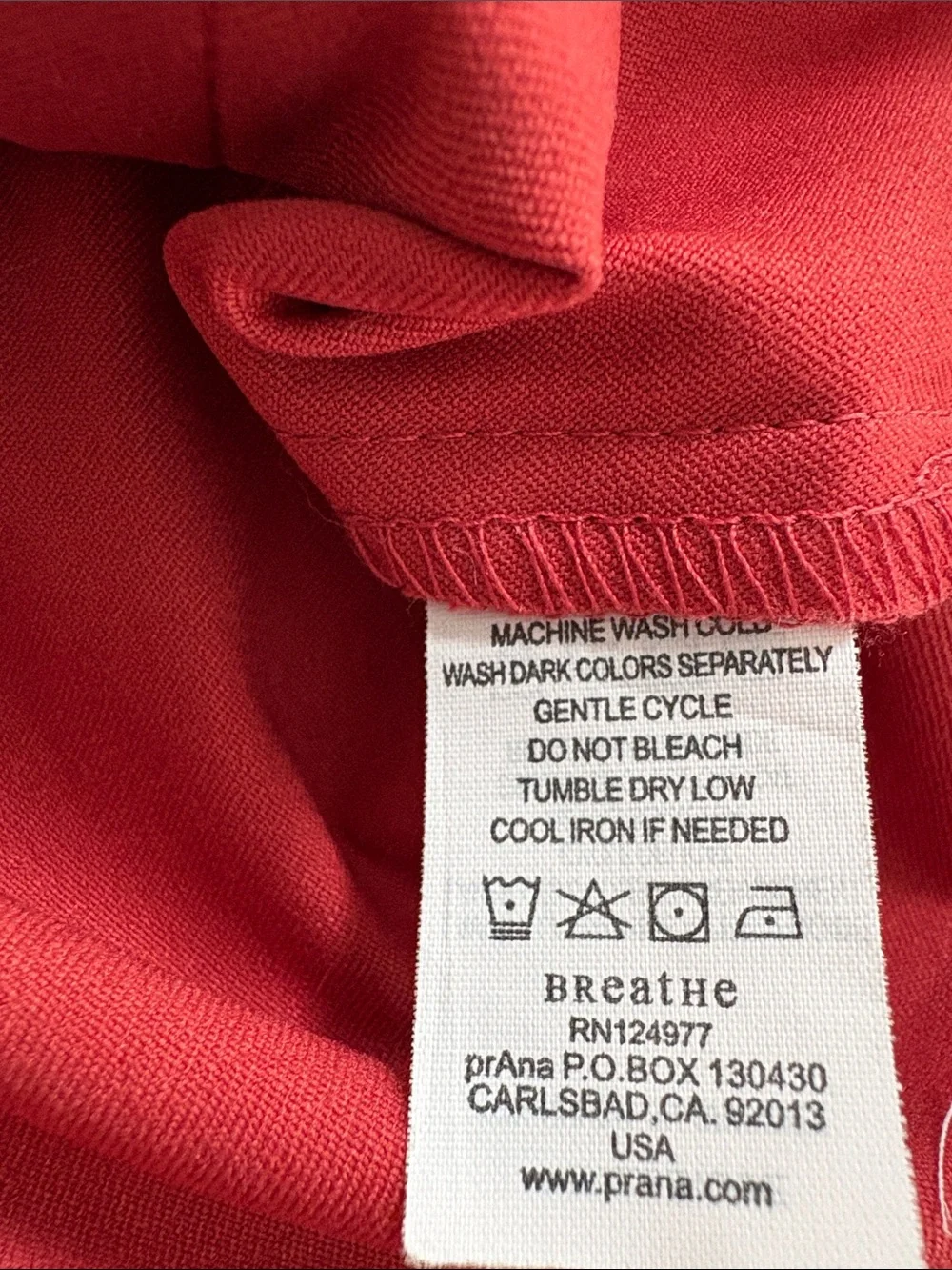 NWT Prana Terri Jacket in Tomato Hood Hidden Zip Front Water Repellant Size XL